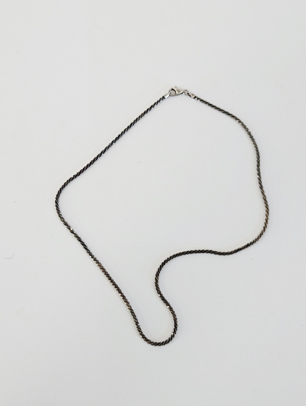 Vintage Milor Italy Sterling Silver 925 Twisted Linked Rope Chain Necklace 18"